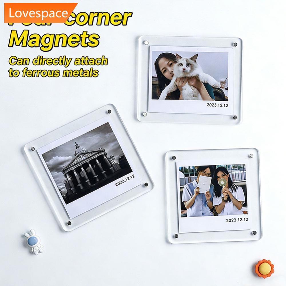 LS-STORE Acrílico Magnético Moldura De Foto Transparente Geladeira Adesivo Expositor Bilhete Stub Cartão Comemorativo Ar