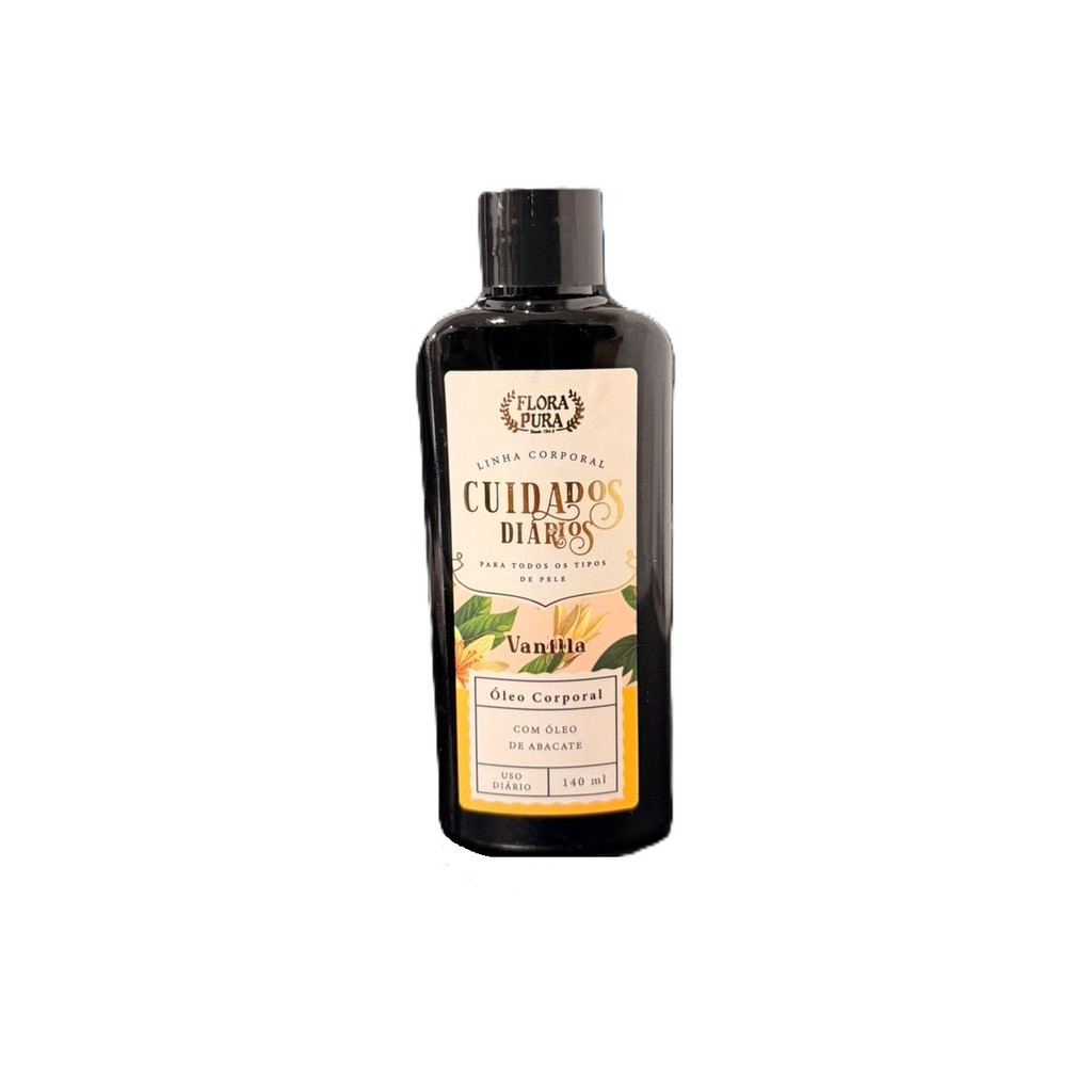 Óleo Corporal Vanilla - Óleo Abacate 140ml Flora Pura Todos Peles