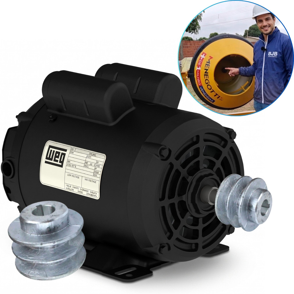 MOTOR WEG ELÉTRICO BAIXA ROTAÇÃO 3CV 110/220V 60HZ3CV 4P MONO + POLIA