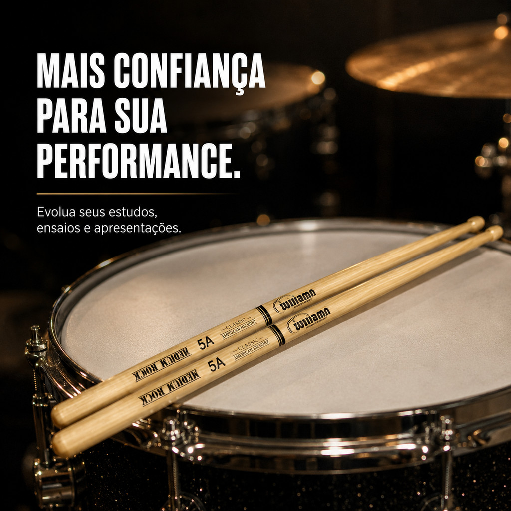 Par de Baquetas Williams Classic 5A American Hickory Madeira · foto 2