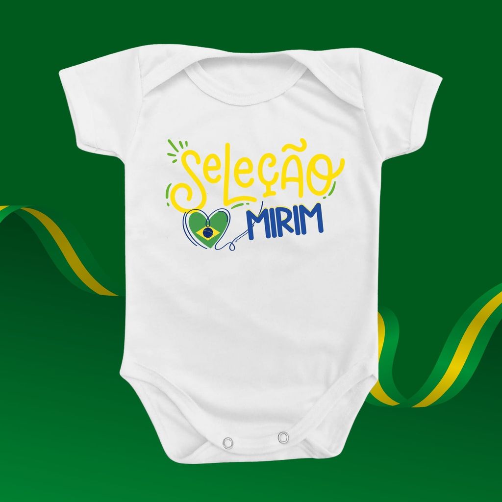 Presente Para Bebê Body Temático Copa Do Mundo Futebol Roupa Infantil Seleção Brasileira Mirim Torcedor