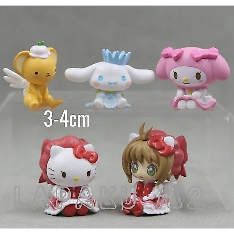 Sanrio Hello Kitty My Melody Card Captor Sakura Toy Figure Conjunto De 5 Peças