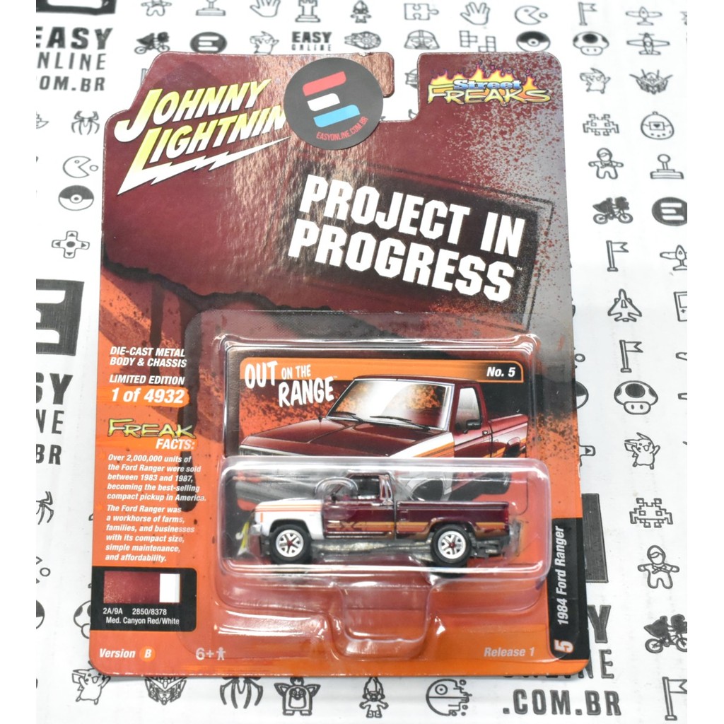 JOHNNY LIGHTNING - CAMIONETE FORD RANGER 1984 - CANYON RED/WHITE - 1/64
