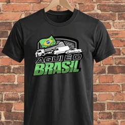 Camiseta Masculina Aqui É O Brasil - Camisa Caminhoneiro Unissex 100% Algodão