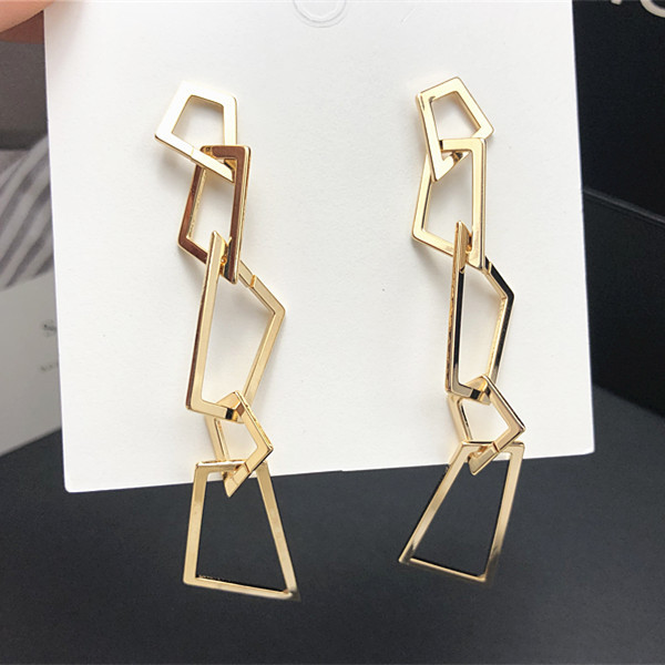 925 agulha de prata High-End longo Metal europeu americano na moda brincos Irregular geométrico único exagerado brincos 