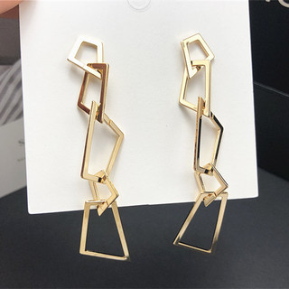 925 agulha de prata High-End longo Metal europeu americano na moda brincos Irregular geométrico único exagerado brincos 