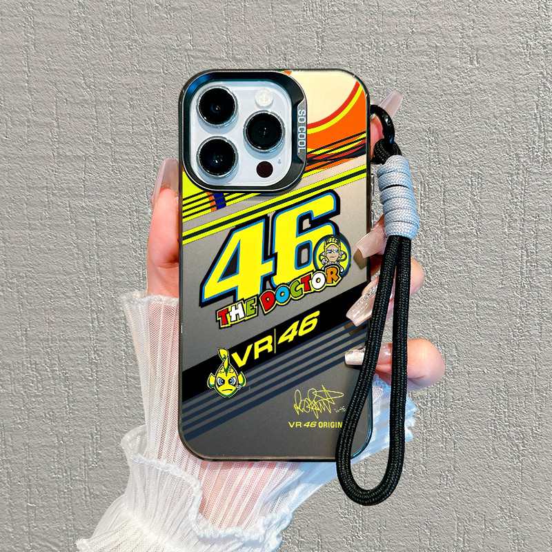 Capinha Cordão Valentino Rossi Moto para iPhone 12 13 14 15 16 17 Pro Max Plus Samsung S25 S24 S23