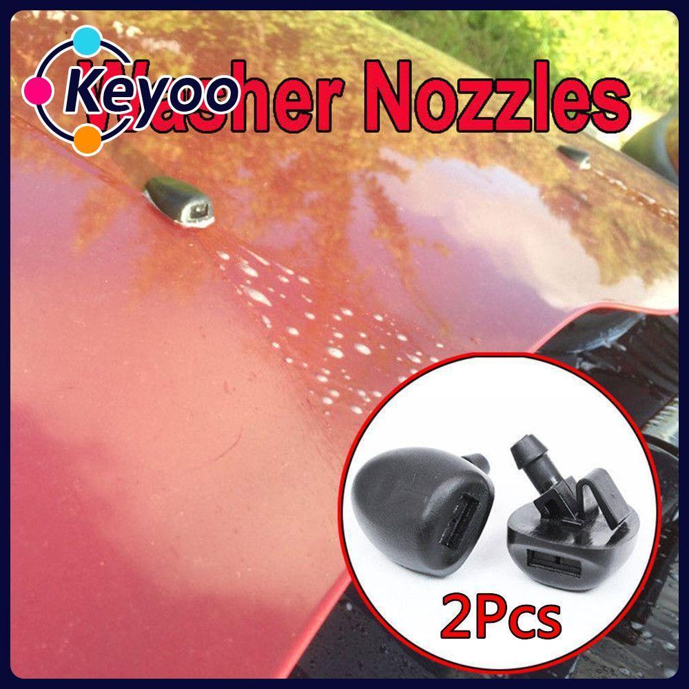 KEYOO 2 Peças Bico Lavador Pára-Brisa Dianteiro Preto Plástico para Peugeot 407 206 207