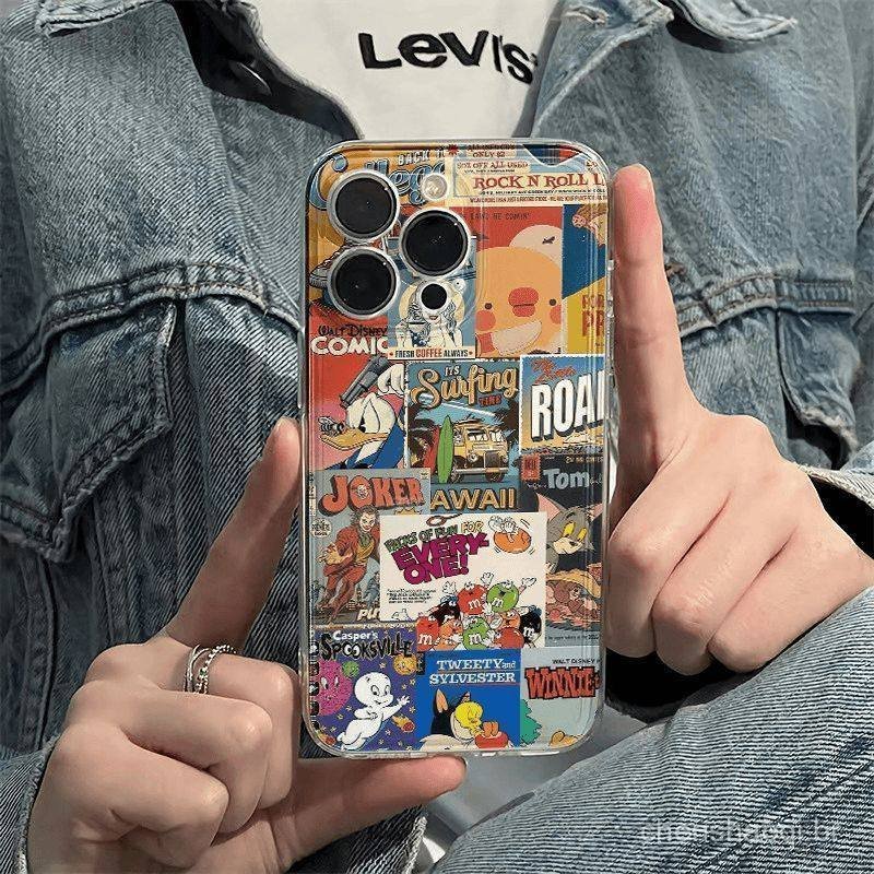 ✨NOVIDADE Capa para iPhone 17 16 15 14 13 12 Estilo Pôster de Anime Design Moderno Antishock | Capinha iPhone Mais Vend