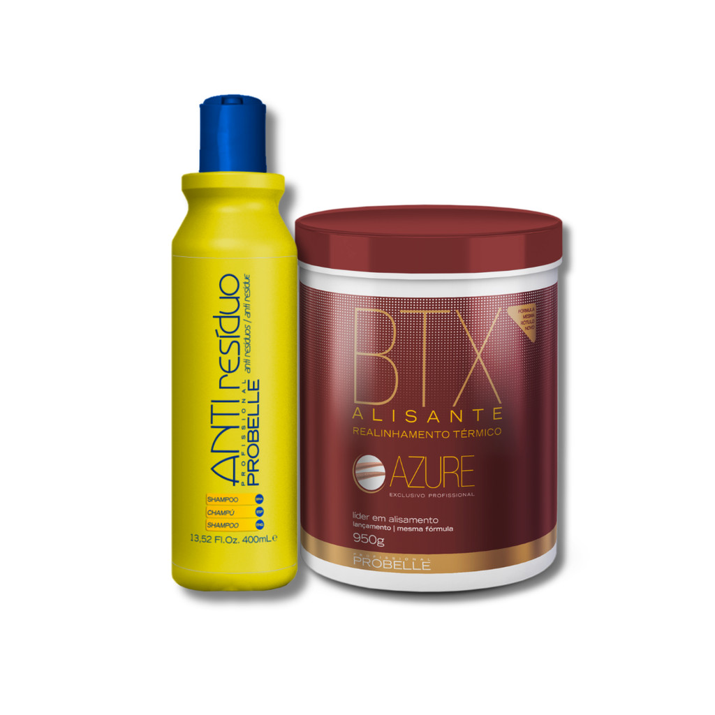BTX Azure 950g + Shampoo Anti  Resíduo 400g. - Probelle