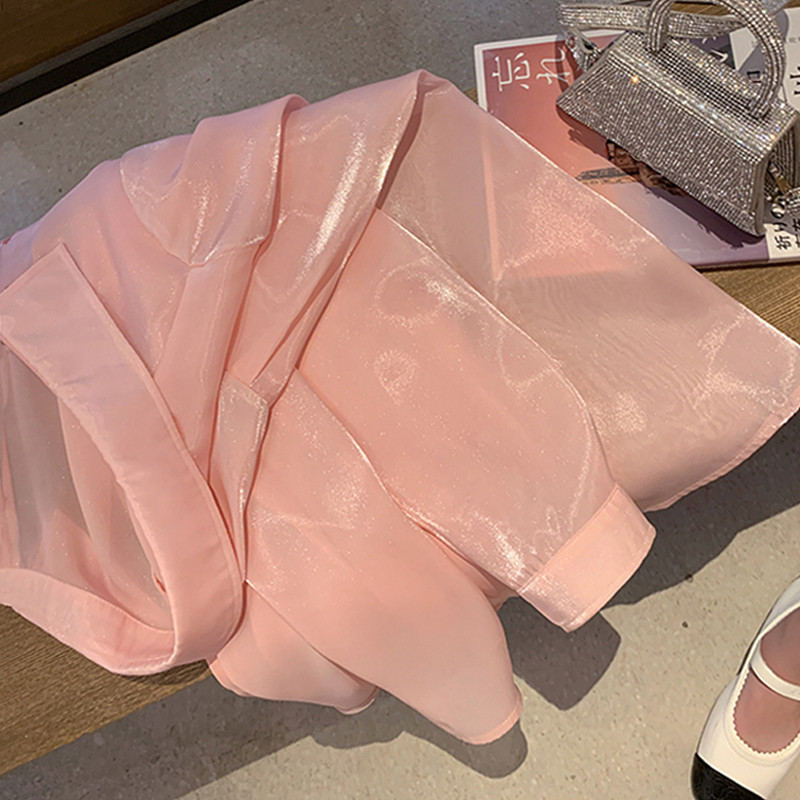 Desconto na marca Dongdaemun roupas femininas de seda gelo polarizado protetor solar roupas femininas verão solto estilo