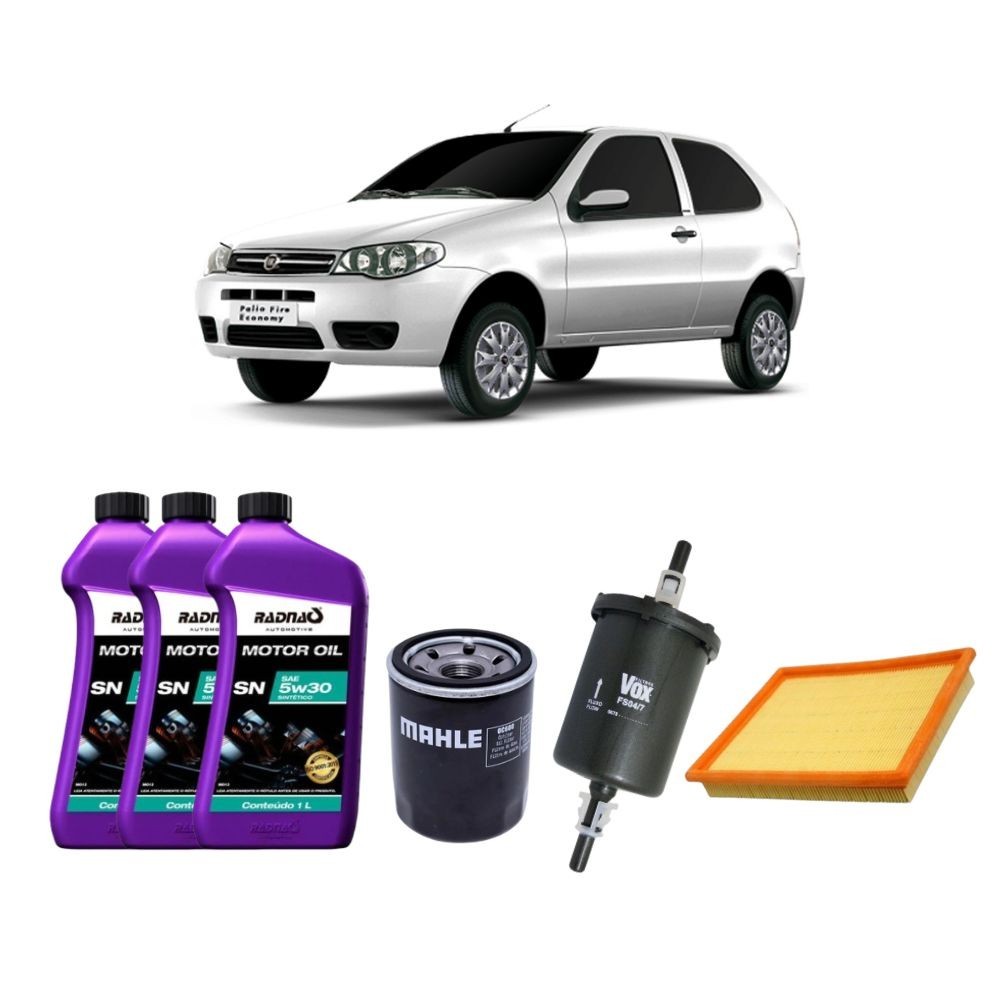 Kit Troca óleo Sintético Radnaq 5w30 + Filtros Palio Fire 2001 Em Diante