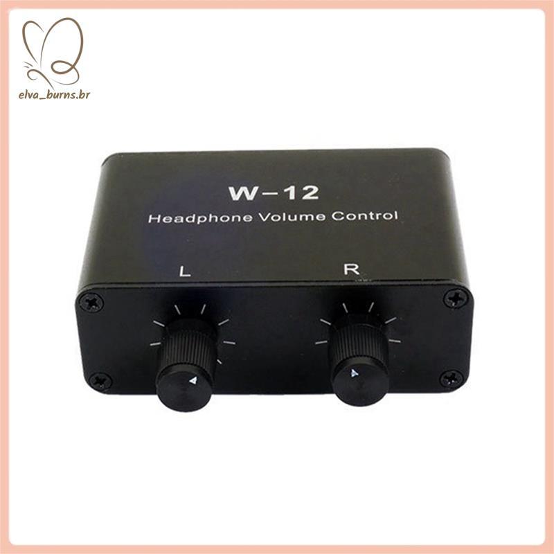 [elva_burns.br] Controlador De Som Controle De Volume Do Fone De Ouvido Ajuste Estéreo De 3.5 Mm + 6.35 Para Canais Esqu