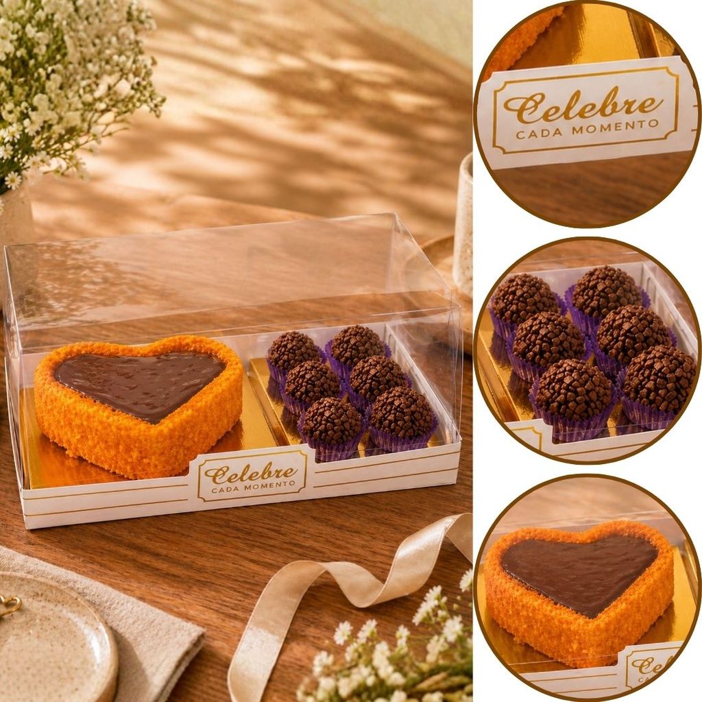 5~10 CAIXA BENTO CAKE C/ 06 DOCES 4595 (IDEIA) CHOCO