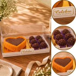 5~10 CAIXA BENTO CAKE C/ 06 DOCES 4595 (IDEIA) CHOCO