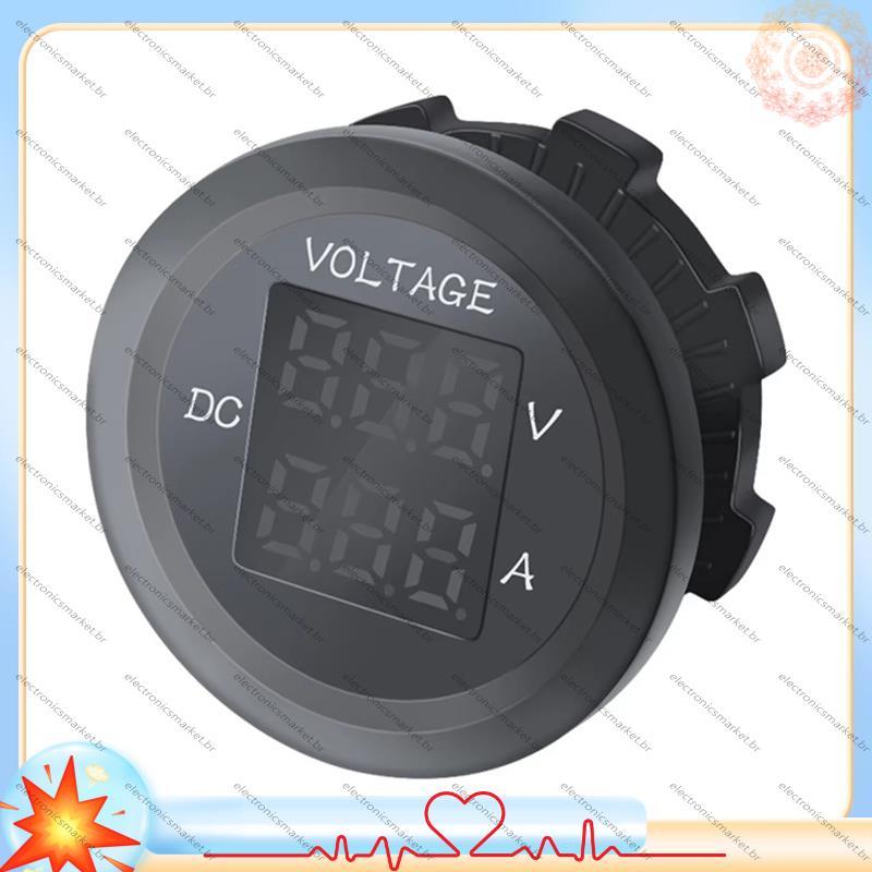 [Em Vendas E] Painel LED Redondo De Três Dígitos Voltímetro Digital Amperímetro Tester Monitor 12-24V Instrumento Tensão