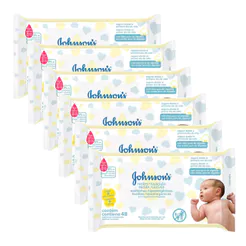 Kit 6 Toalhas Umedecidas Johnson's Baby Recém Nascido 48 Unidades