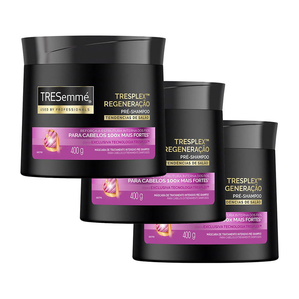 Kit 3 Máscara de Tratamento TRESemmé Regeneração TRESplex 400g