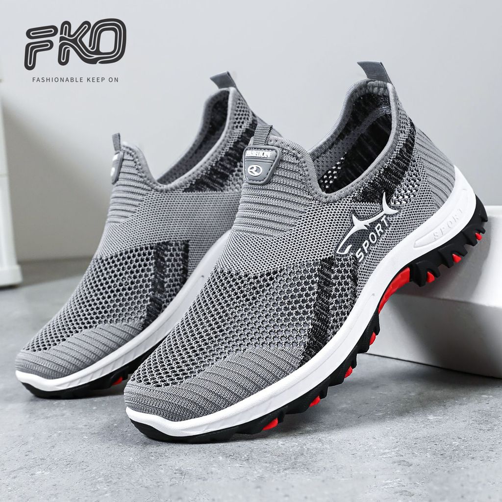 Comércio exterior voando malha sapatos masculinos de tamanho grande Cross-Border TEMU adesivo tubarão sapatos casuais so