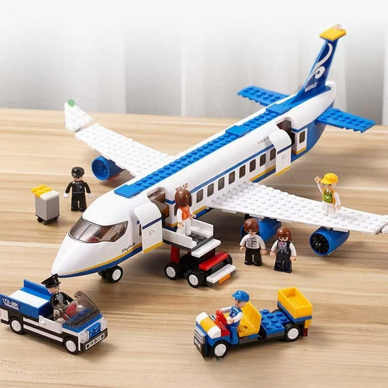 P5MU 463pcs Compatível com Blocos de Construção de Modelo de Avião Lego City e Brinquedos de Quebra-Cabeça para Crianças