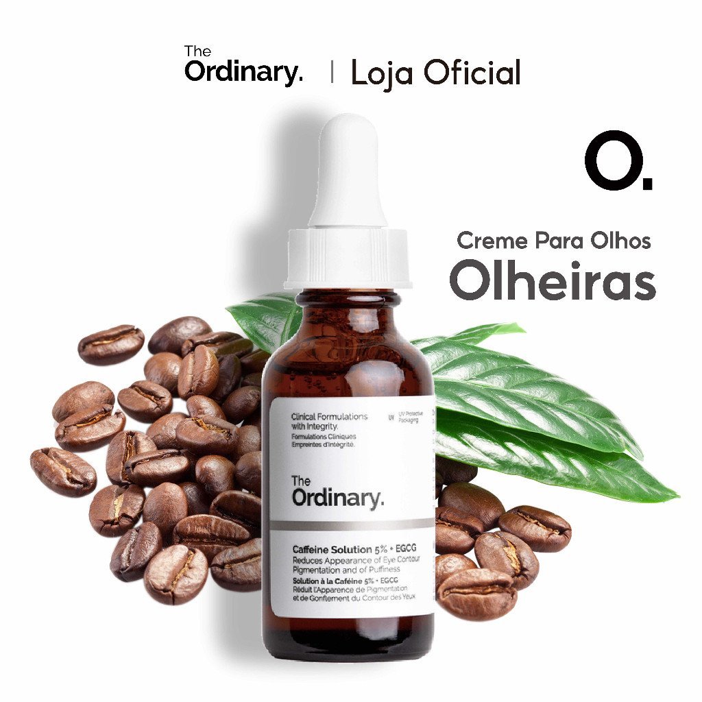 The Ordinary Eye Serum Solução de Cafeína 5% + Creme EGCG para Redução de Olheiras e Bolsas nos Olhos 30ml