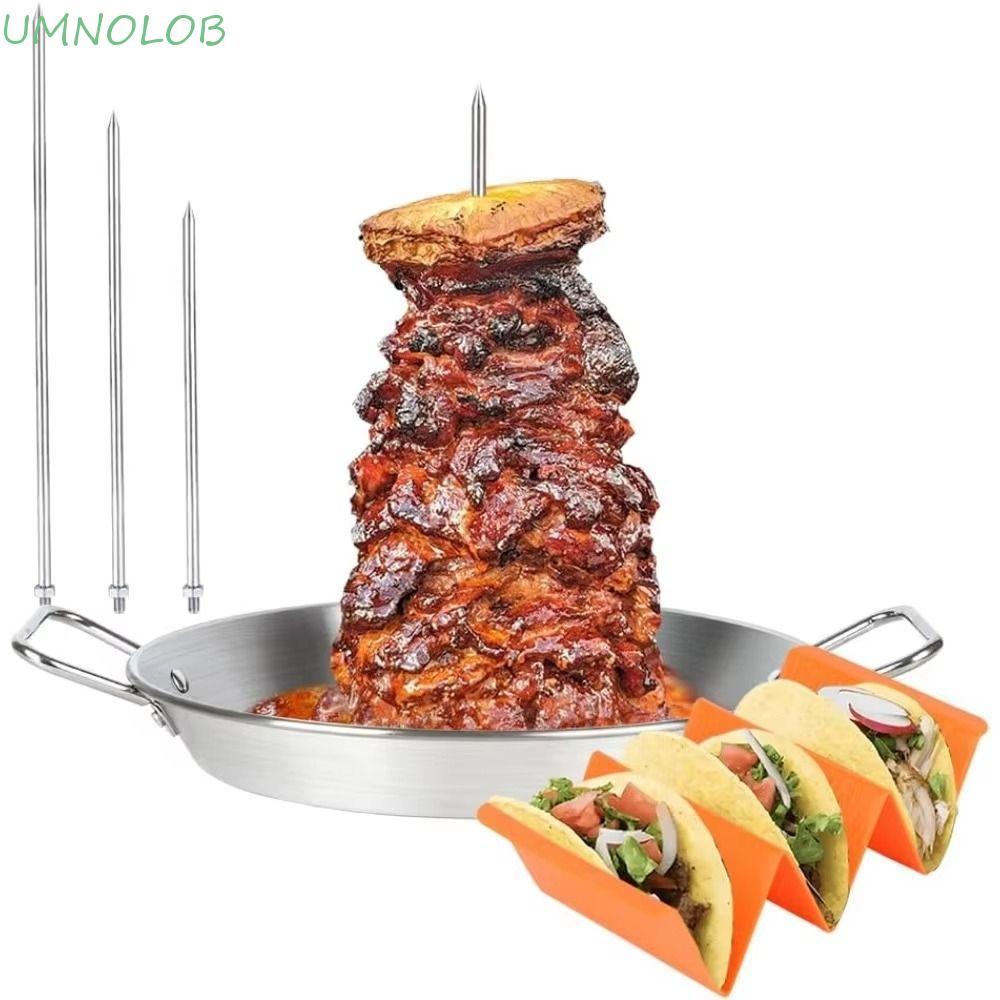 Conjunto De Grelha De Espeto Vertical UMNOLOB , Suporte Shawarma De Aço Inoxidável Resistente , Com De Churrasco De Tige