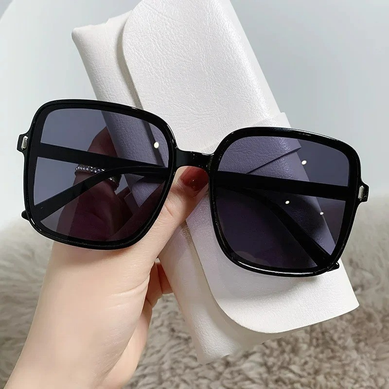 Oversize Designer De Moda Quadrado Óculos De Sol Feminino Retro Vintage Gradiente Lente Clara Preto Branco Oculos