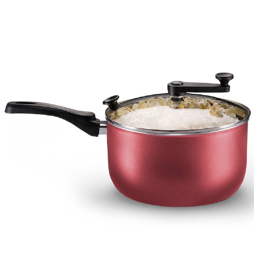 Pipoqueira antiaderente 3,6L com tampa de vidro cereja 8994 Cristal - MTA