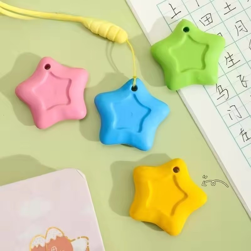 4 Pçs/Set Cute Star Anti Lost Eraser Com Cordão Destacável Borracha De Lápis Portátil Para Crianças Escola