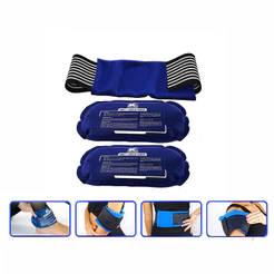 Bolsa Térmica de Gel Reutilizable Calor y Frío para Lesiones | 2 Unidades con Cinta y Bolsa | Azul Escuro