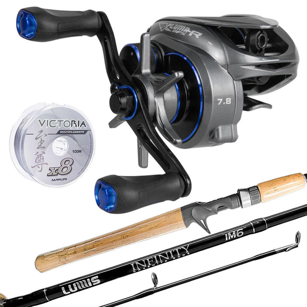 Kit Carretilha PNC Pluma e Vara Lumis Infinity Linha Mult
