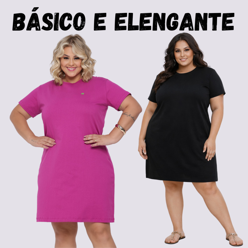 Vestido Moda Evangélica Vestido Básico Camisetão Básico Fresquinho
