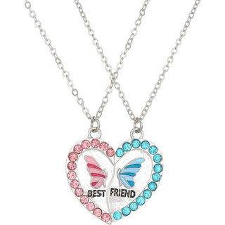 Colares combinando para melhores amigas, designs de coração arco-íris e margarida, colar de borboleta para o Dia dos Nam