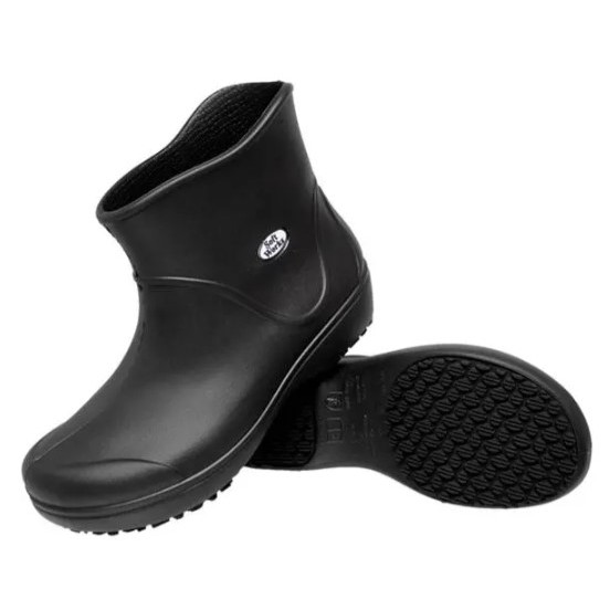 Bota Soft Work Preta CA 37390 para Cozinha Hospital Limpeza e Indústria Alimentícia