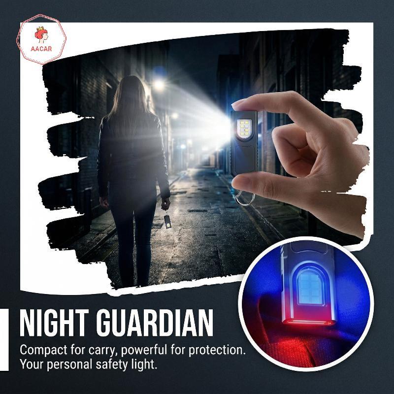 AACAR Magnético Mini Lanterna Chaveiro USB LED Luz Mãos Livres Cintura Pendurado Para Acampamento Caminhadas Aventura No