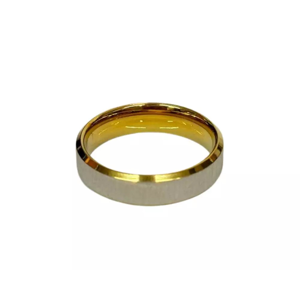 Aliança Aço Inox Anatômica 6mm Dourada Prata Escovada Namoro Noivado Casamento Antialérgica (Valor Unitário - 1 Peça)