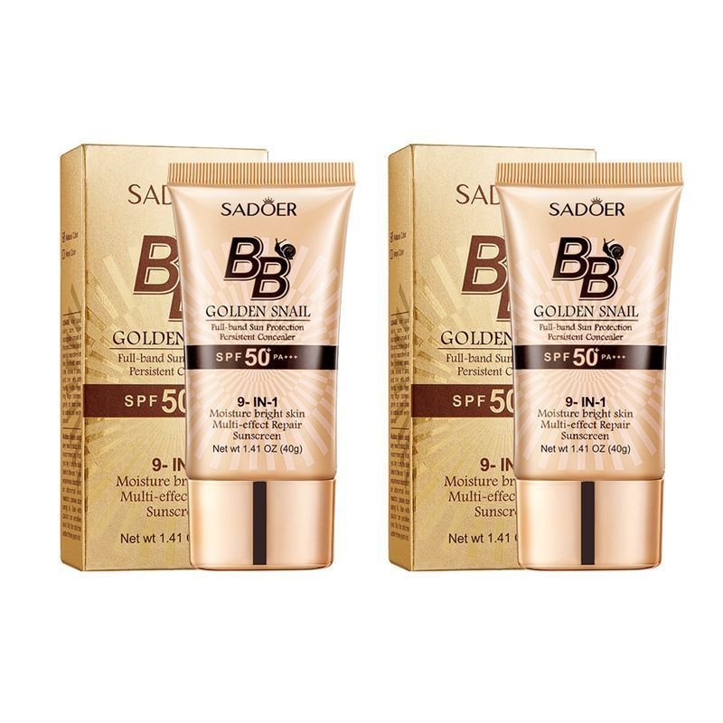 Creme BB Protetor Solar Golden Snail, Base de Longa Duração, Corretivo Hidratante, Creme Isolante, Proteção Solar, Conto