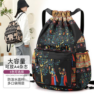Oxford pano cordão saco mochila feminina 2025 novo estilo esportes saco de cordão masculino leve à prova dwaterproof águ