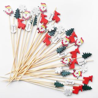 Palitos de Coquetel de Natal para Aperitivos, Palitos para Aperitivos, 100 Palitos de Coquetel para Decoração de Festa d