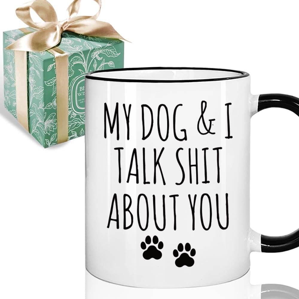 Funny Dog Gift for Dogs Mom & Dogs Dad, Funny Gifts for Dogs Lover Pet Owner Gift, My Dog & I Talk About You Coffee Mug