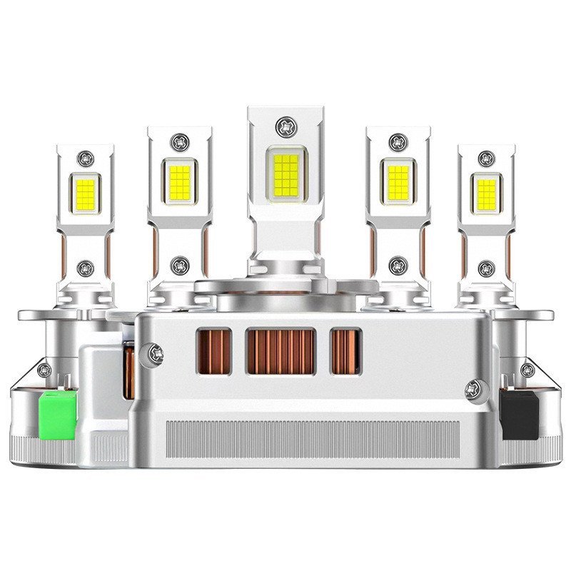Lâmpada de xenônio D1S/D2S/D3S/D4S/D5S com tubo de cobre duplo, farol LED automotivo super brilhante com dissipação de c