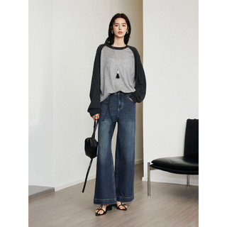 CLMX Design Retro Calças Lavadas Quatro Lados Stretch Algodão Misturado Sarja Denim Tecido Tornozelo-Pernas Stra