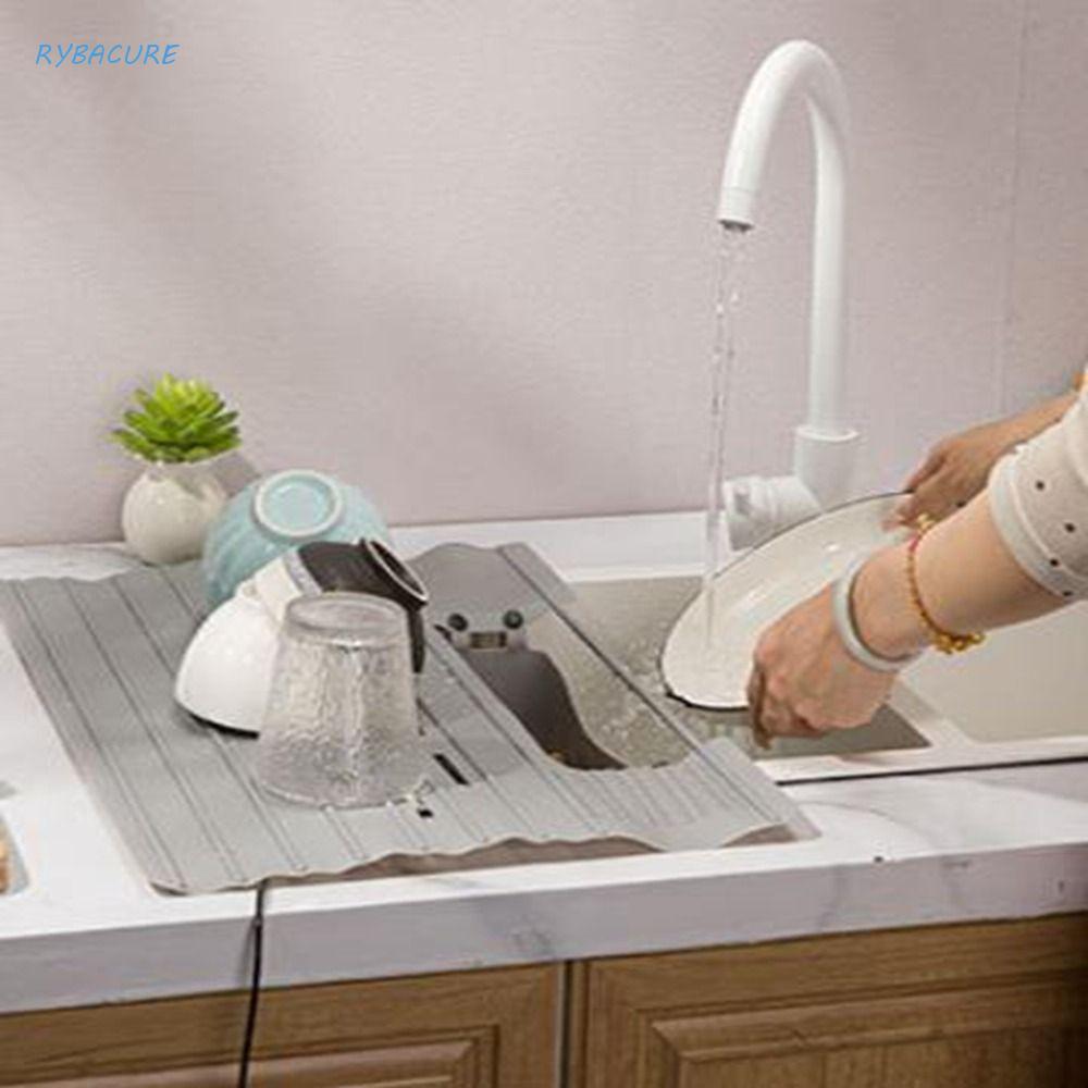 Rack De Armazenamento De Cozinha RYBACURE , Secagem De Pratos Dobrável De Silicone , Capa De Pia De Banheira Resistente 