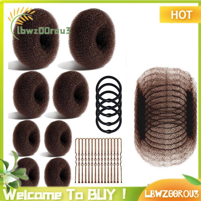Conjunto Para Fazer Pão E Rede De Cabelo , Com 8 Fabricantes De Coque Mulheres , 10 Redes Marrons De Invisibilidade , 5