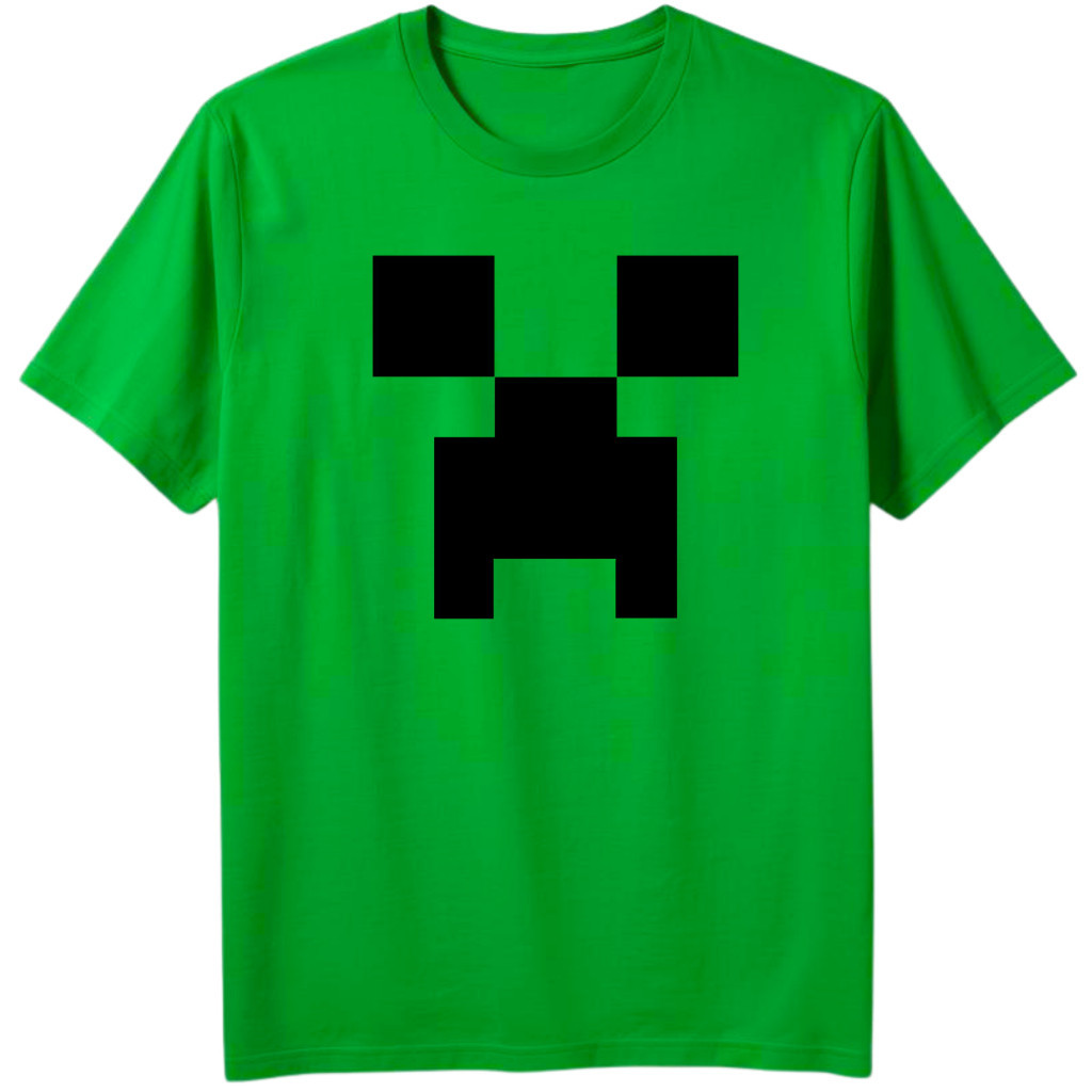 Camiseta Camisa Blusa Creeper Mob Mine Craft Jogo Game Quadrado Adulto Harakuju Vintage Cute Korean ENVIO IMEDIATO