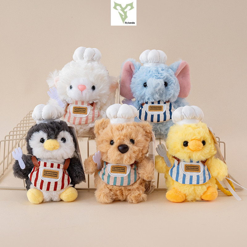 Rytanda Ovelha Pinguim Urso Elefante Frango Boneca De Pelúcia Pingente Bonito Simulação Animal Pato Amarelo Chaveiro Rin