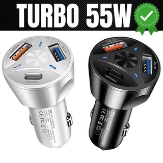 Carregador Veicular Universal Turbo com 3 USB e 1 Porta QC3.0, Carregamento Rápido para C…