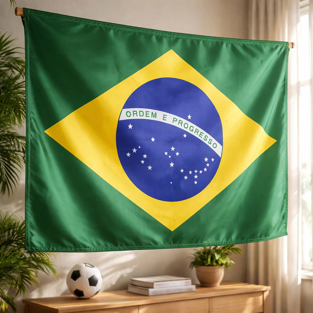 Bandeira do Brasil Grande Copa do Mundo Torcida Jogos Seleção Brasileira Bandeira do Brasil Grande