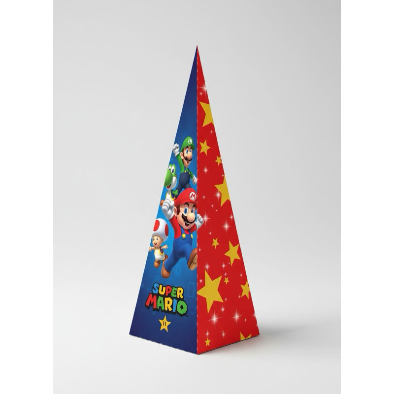 Kit 30 UNIDADES PIRAMIDE SUPER MARIO personalizada lembrancinha para festas, aniversario, infantil, chá de bebe..