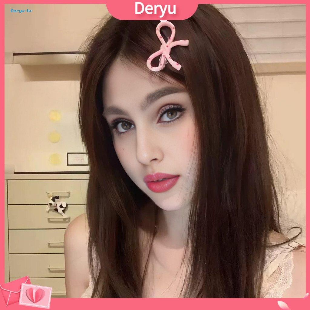Gentle Pink Hair Clip 4pcs Korean Style Girl Hairpins Dot Bow Clips Non-slip Side Bang Accessories Cute and Stable Pins